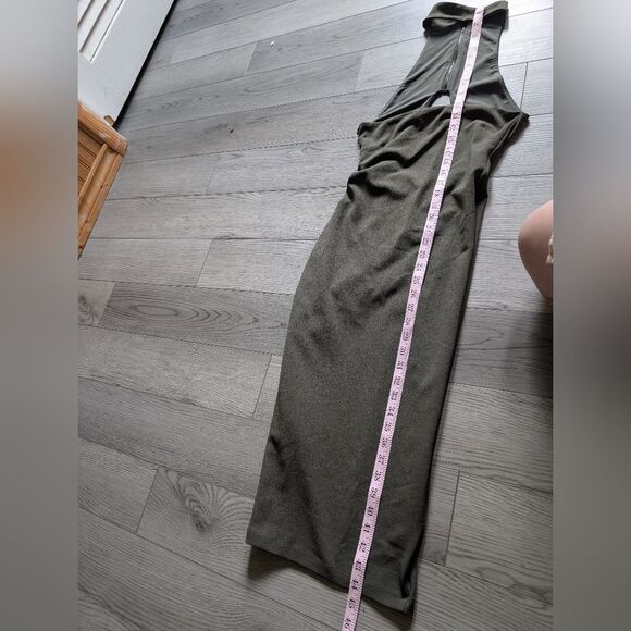 Nookie Olive Green Halter Cutout Back Cocktail Dress Size Medium - Picture 4 of 7